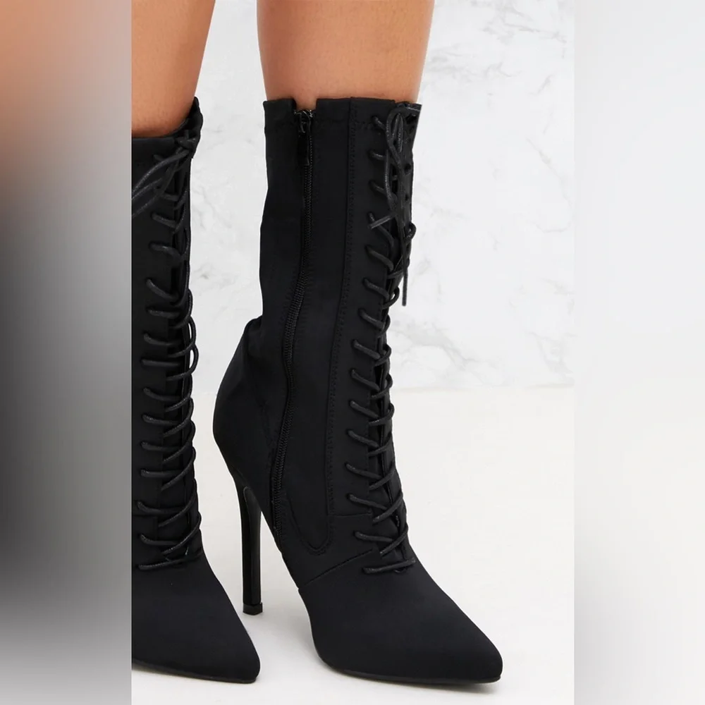 AKIRA Black Heeled Boots - Picture 6 of 6